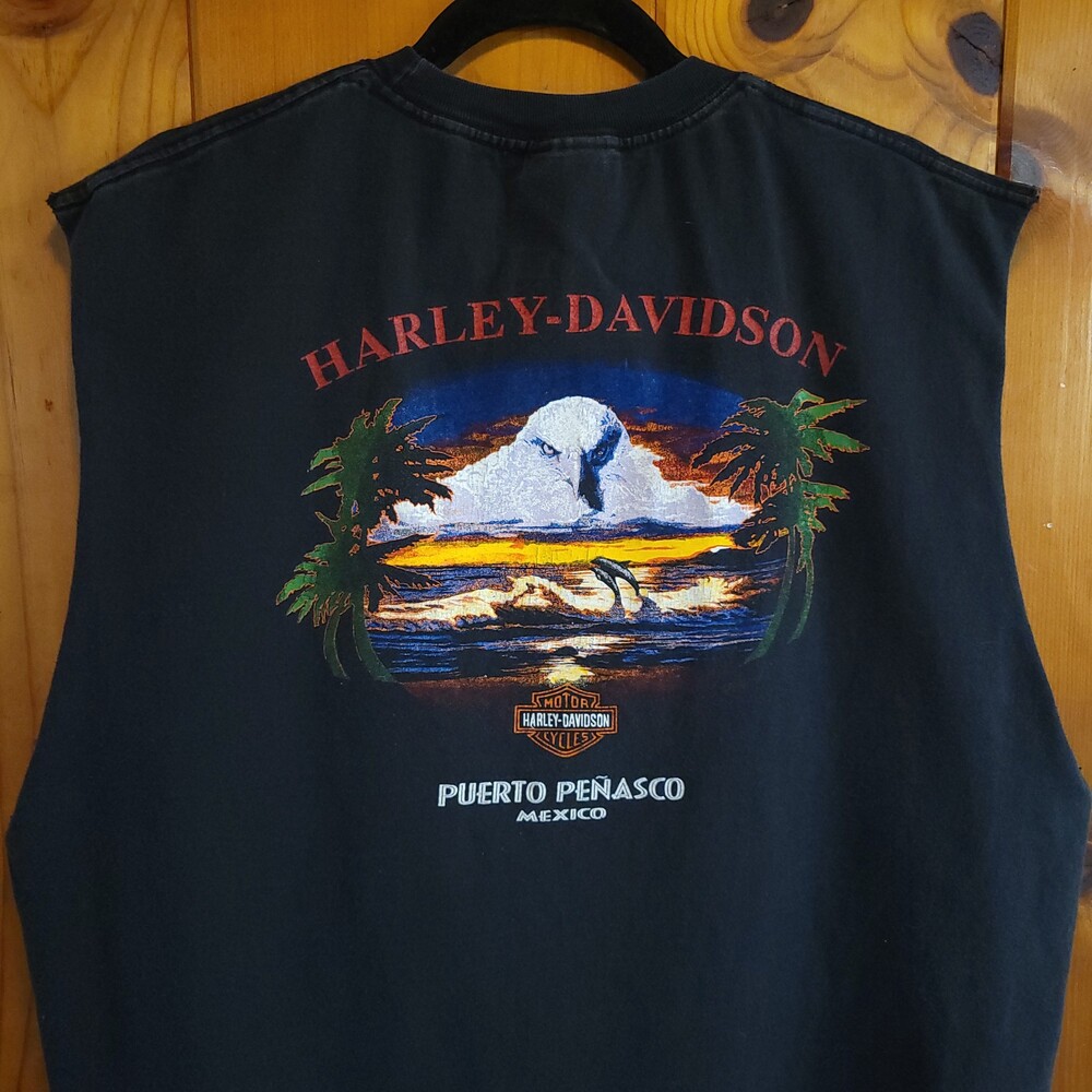 Harley-Davidson XXL Sleeveless Shirt Black vintage 90s y2k vtg cutoff Mexico